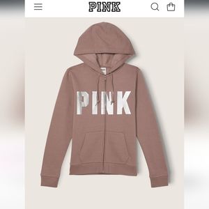 Small PINK iced coffee zip up hoodie